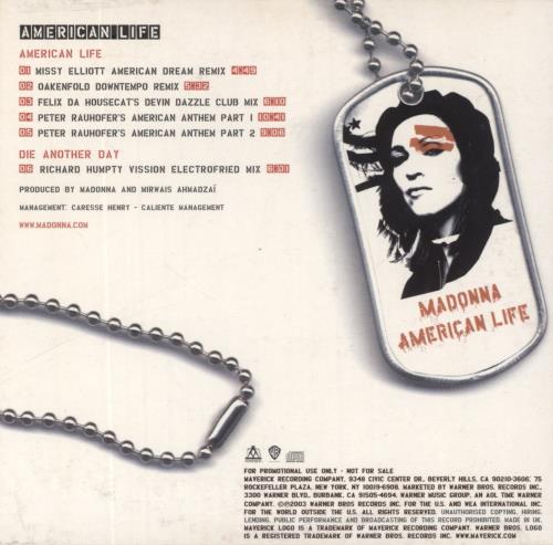 Madonna American Life - Remixes UK Promo CD-R acetate (242697)